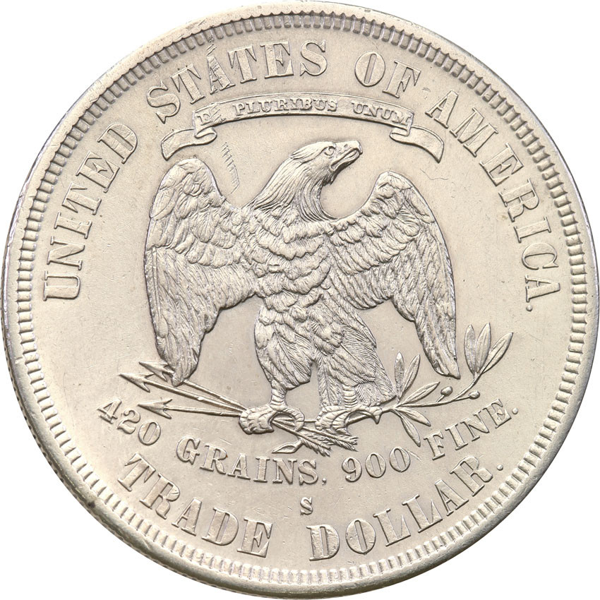 USA. Trade Dollar 1877 S, San Francisco